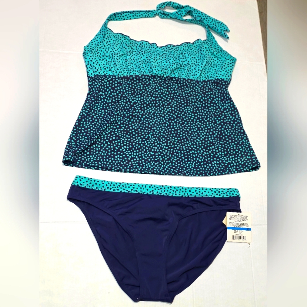 New 24th & Ocean Tankini Top & Hipster Bottom Bathingsuit Size XLarge NWT